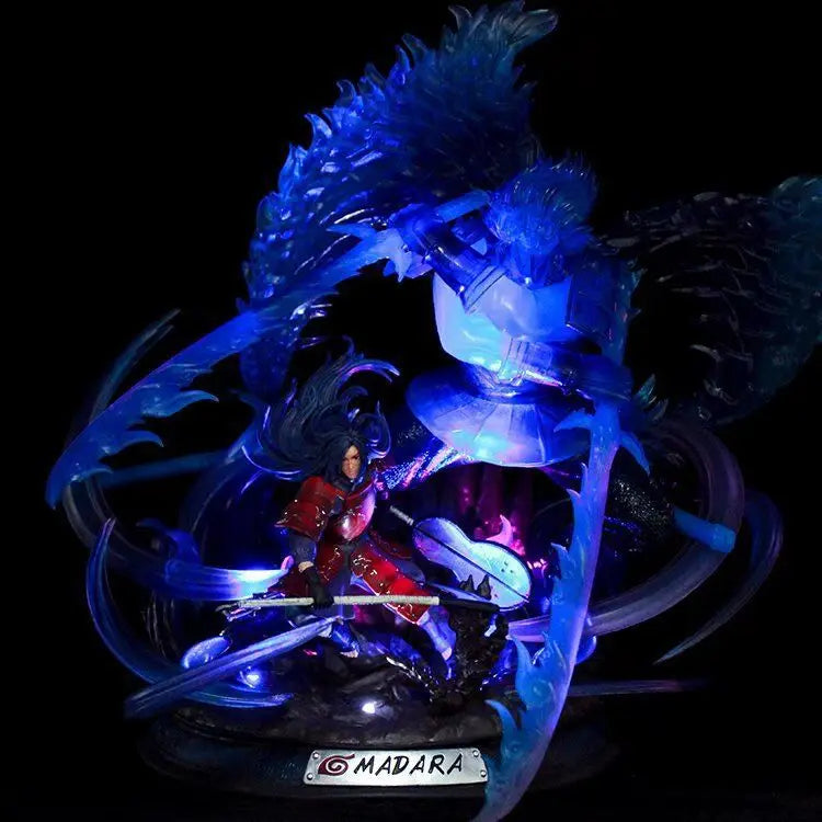 36CM Naruto Figure  Uchiha Madara GK Light PVC Action Figure Toy Shippuden Anime Figurine Statue Collectible Model Doll Gift