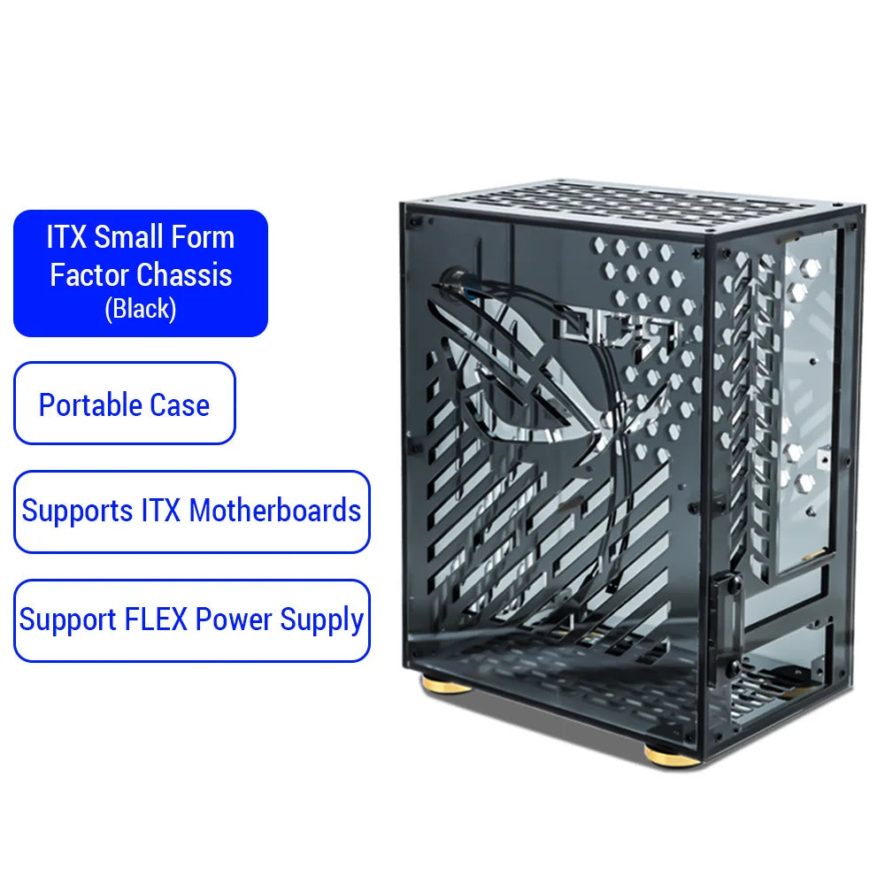 Portable Small Computer Case  Shell Compact PC Case Desktop PC Case Mini-ITX Motherboard FLEX Power Supply PC chassis