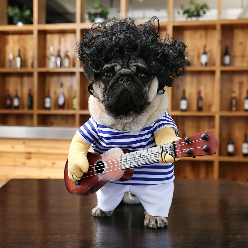 Guitar Playing Costume Pet Clothes Puppy Dress Christmas Gift Dog Wear Home Garden Supplies Dog Apparel Jacket