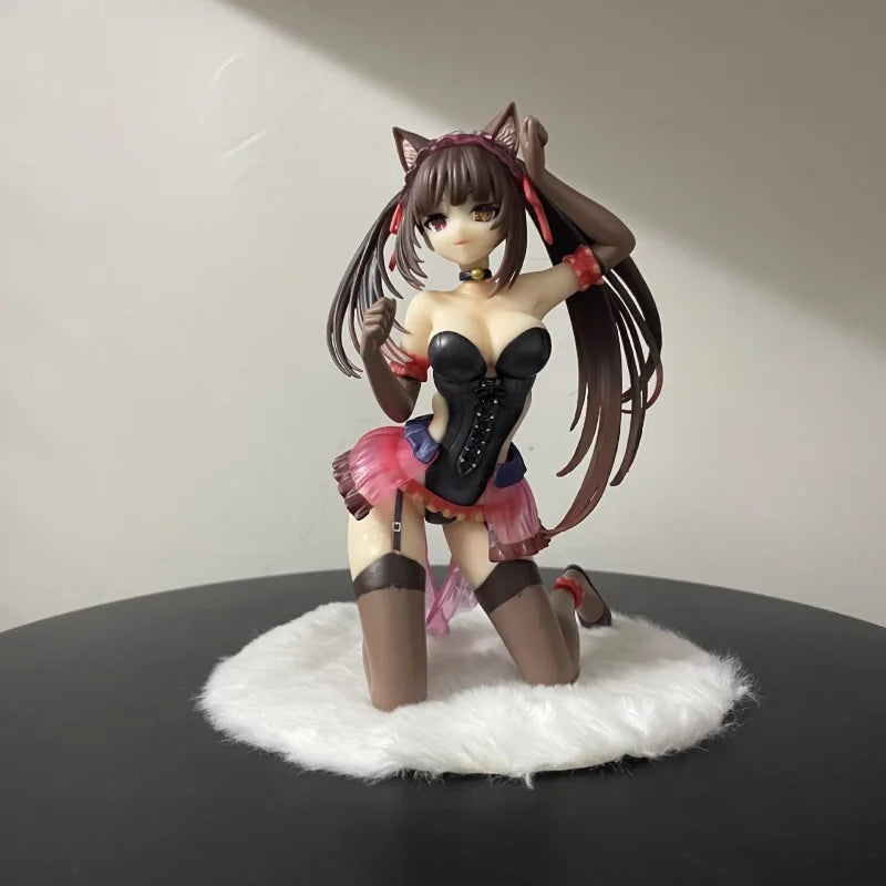 Hot Date A Live Fragment: Date A Bullet Tokisaki Kurumi Kdcolle 1/7Cat Ears Anime Action Figure Toy Game Collectible Model Doll