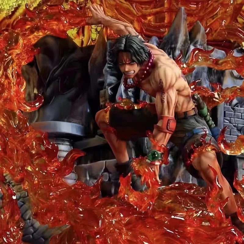 One Piece Figur Weißer Bart Portgas D Ace Gk Handgemachte modische Anime Puppe Statue Dekoration Modell Spielzeug Geschenk