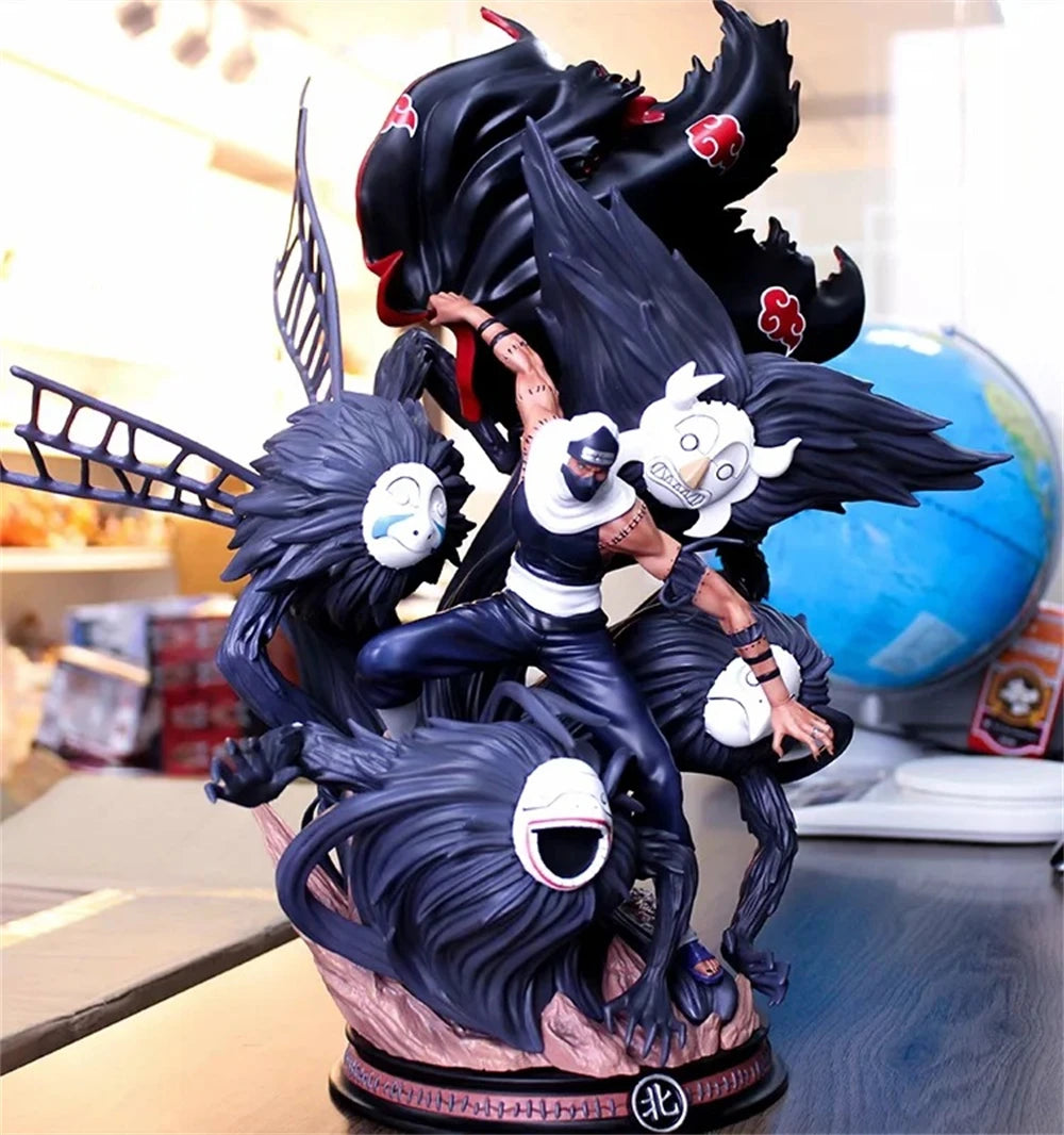 41cm Anime Akatsuki Kakuzu Hidan Battle Ver. GK PVC Action Figure Game Statue Collection Model Kids Toys Doll Gifts