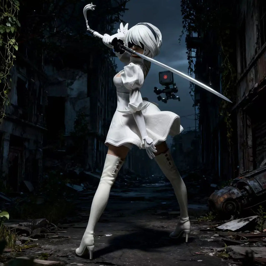 18CM Аниме NieR: Automata - YoRHa No. 2 Type B - Версия 2.0 Премиум Чоконосе Модел Играчка Кукла Екшън Фигурка
