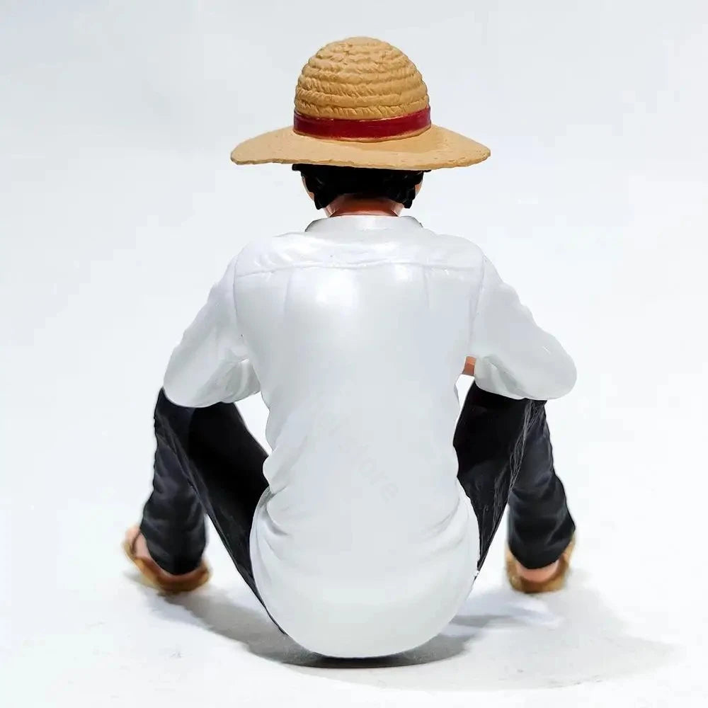 11cm One Piece Anime Figure Luffy Sitting Position Action Figure PVC Model Statue Collection Figurine Doll Toys Birthday Gifts