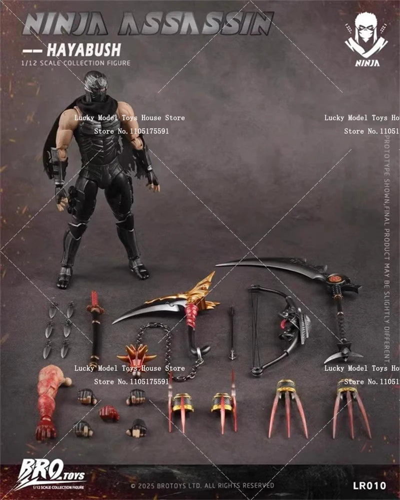 BROTOYS 1/12 Scale Collectible Action Figure Ninja Assassin Hayabush Super Flexible Body Design 6inch LR010 Soldier Model Gifts