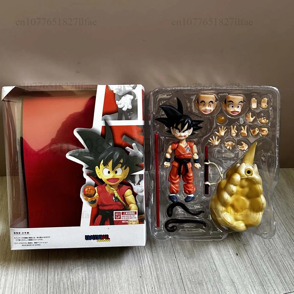 SHF Dragon Ball Z Son Goku Gk Somersault Cloud Son Goku Innocent Challenger Childhood Action Figure Model Toy Bookshelf Ornament