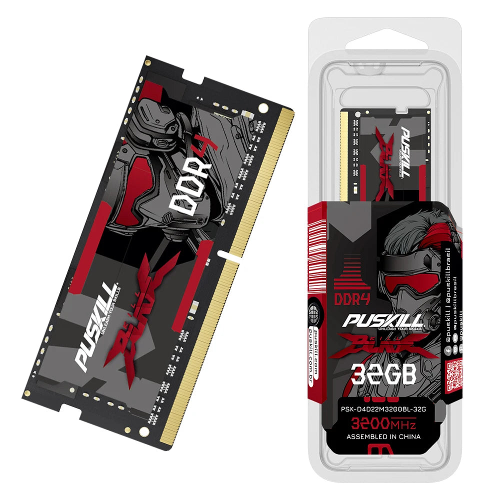 PUSKILL Killblade Memoria DDR4 Notebook 32gb 16gb 8gb 1.2V 3200MHz 2666MHz 2400MHz 260-PIN SODIMM RAM Laptop Memory
