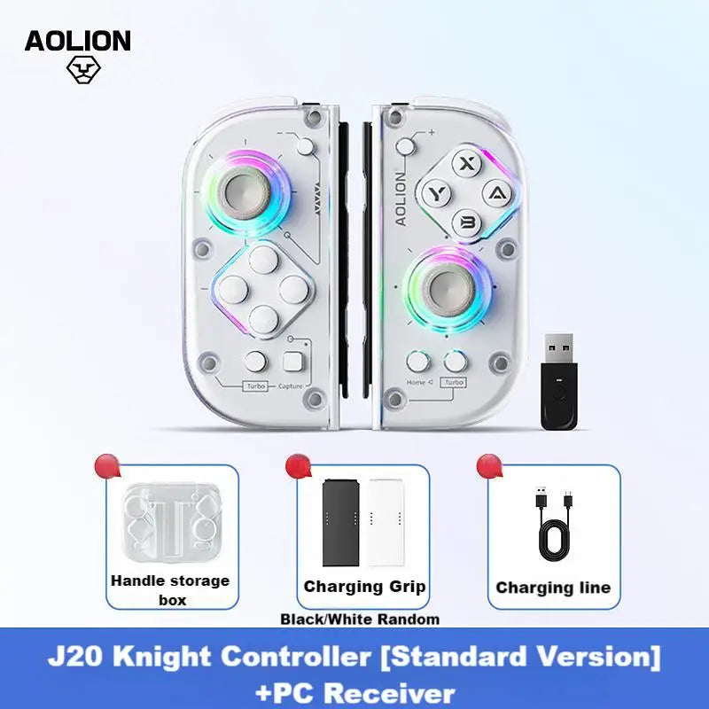 AOLION J20 Hall Joy-Con Gamepad für Nintendo Switch 2/Switch OLED/Switch NFC HD Shake Lite Controller mit Split-Funktion für links und rechts