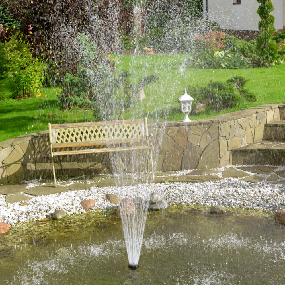 Комплект за слънчева водна помпа за фонтан 1.2W, 200 л/ч с 6 дюзи, слънчев фонтан за езера за птици, градински аквариум