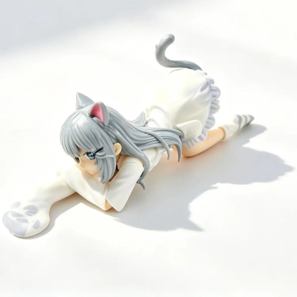 Two Dimensional Ornaments Cat-Themed Amagi Musume Figures, Beautiful Girl Trendy Toys Hane Shizuku Cat Ornaments Anime Models