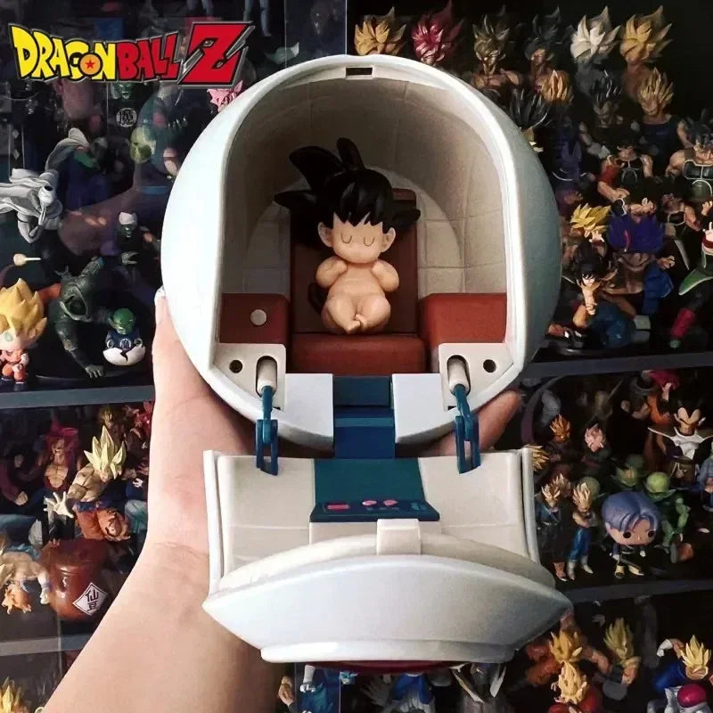 Dragon Ball Super Saiyajin Goku Vegeta Raumkapsel Raumschiff Leuchtende Dekoration Modell Desktop Ornamente Sammlungen Spielzeug Geschenk