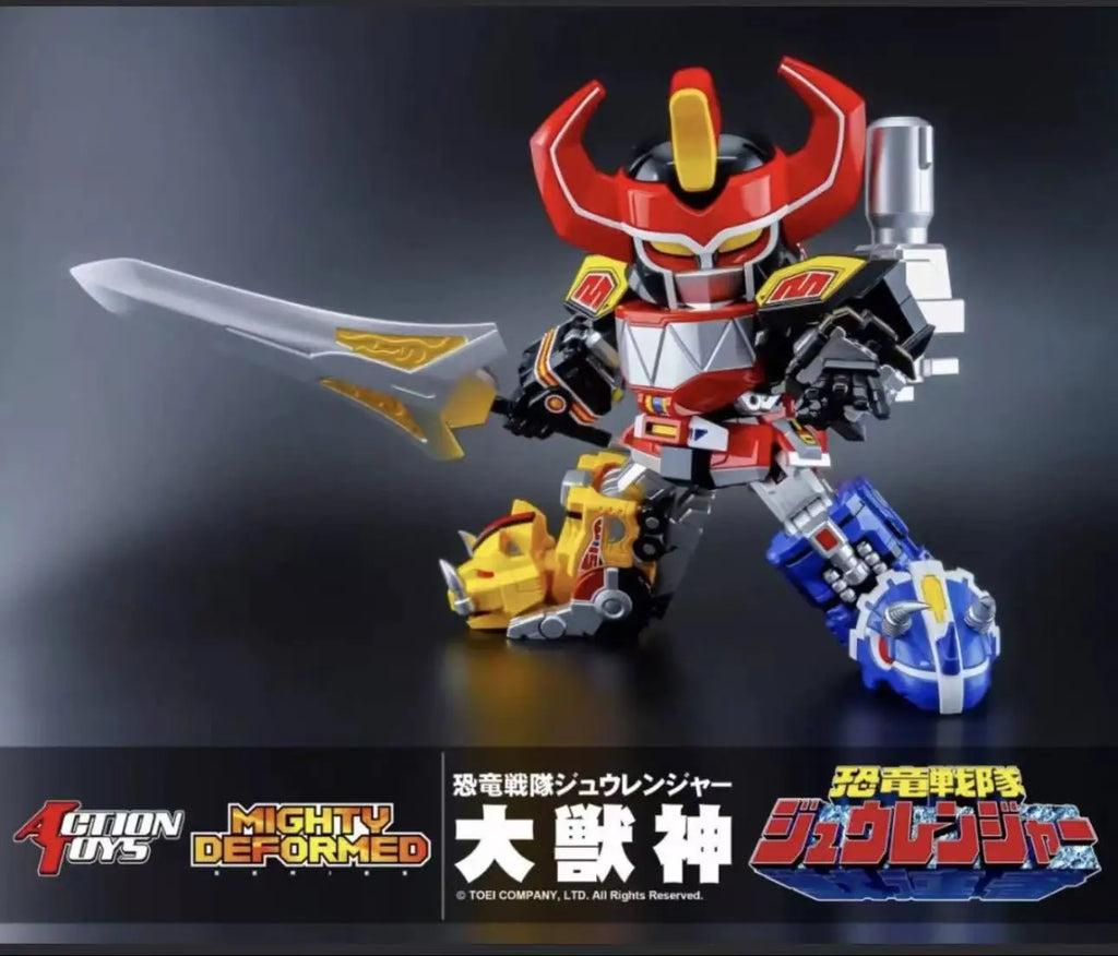 In Stock 72 Hours Action Toys MIGHTY DEFORMED Power Rangers Megazord Mecha Movable Transform Toy Gift Collection