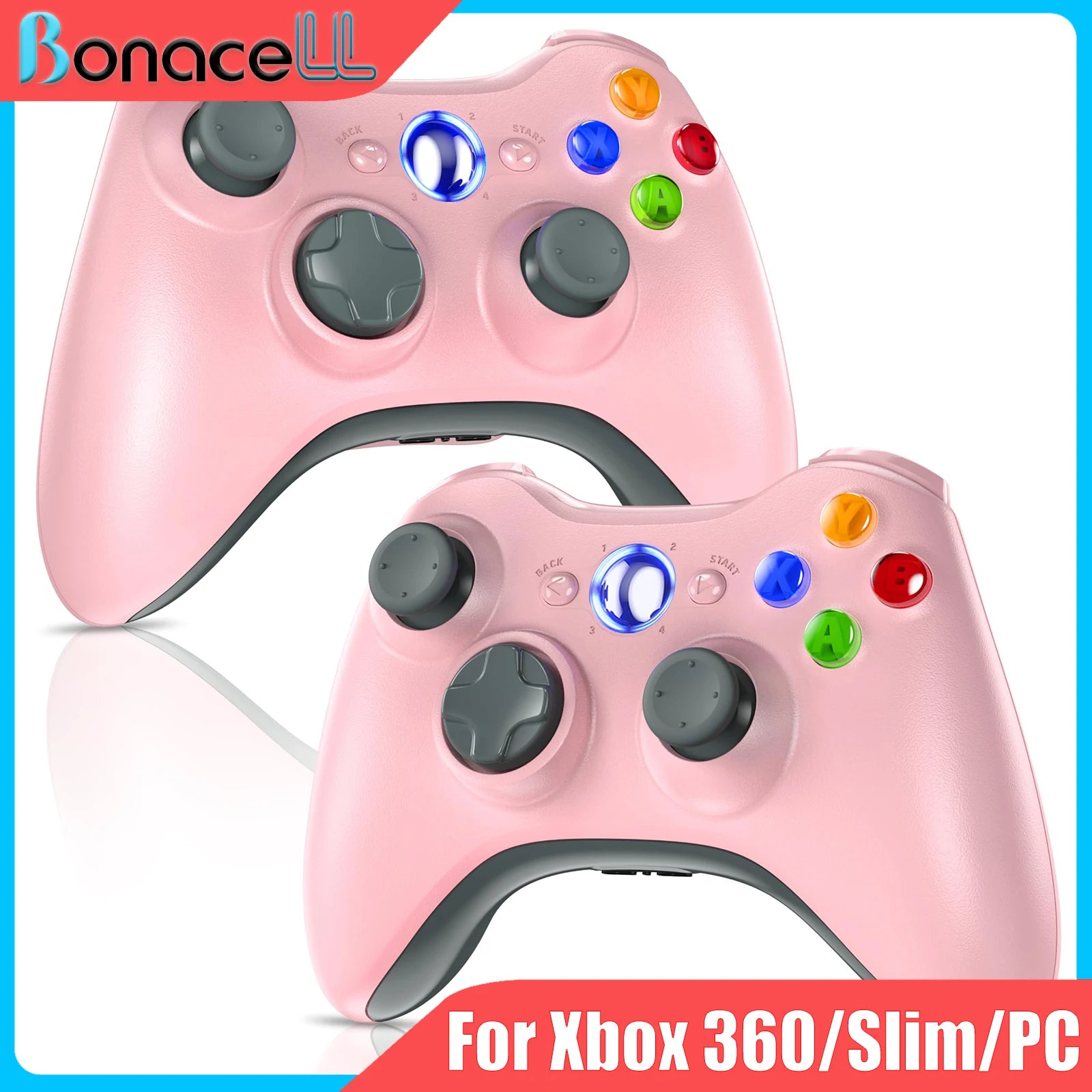 2 Pack Controller For Xbox 360/Slim/PC/Winodow 7/8/10 Wireless Gamepad Gaming Joystick 6-axis Dual Vibration Video Game Rocker