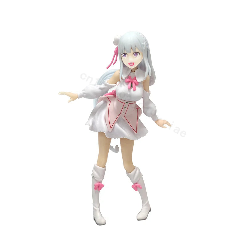 @17cm Re: Zero Starting Life in Another World Anime Figure Emilia Action Figures Kawaii Memory Snow Emilia Collection Model Toys