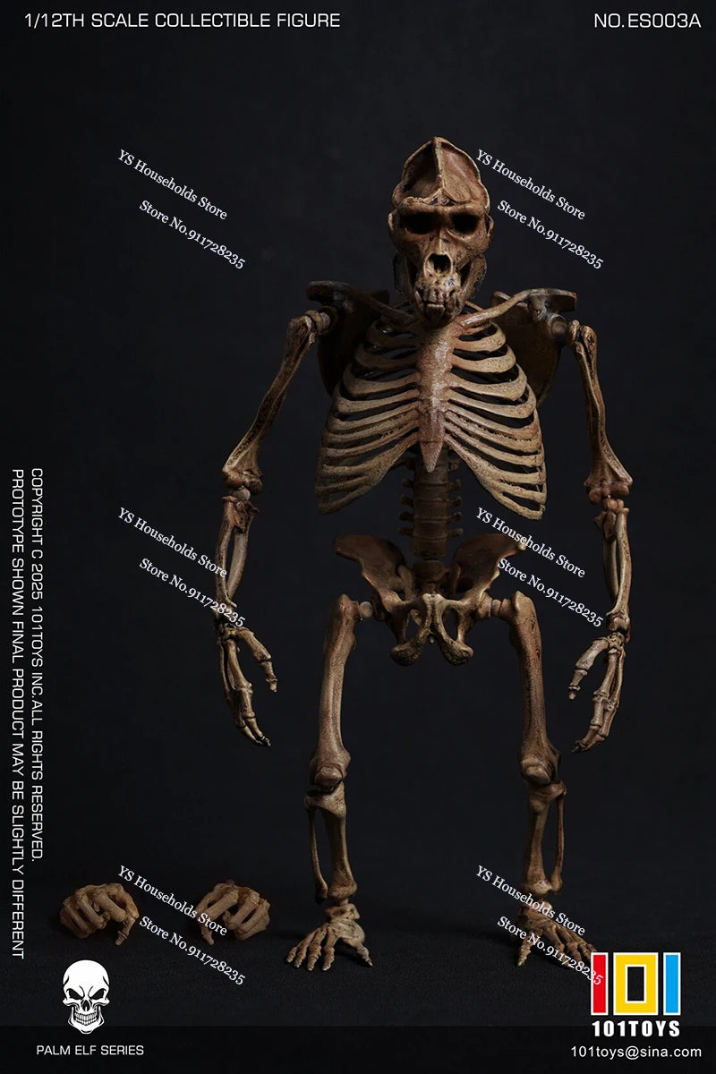 101TOYS PALM ELF SERIES ES003 1/12 CHIMPANZEE SKELETON FRAME BOBY Model Scene Accessory 6inch Skull Action Figure Home Ornament