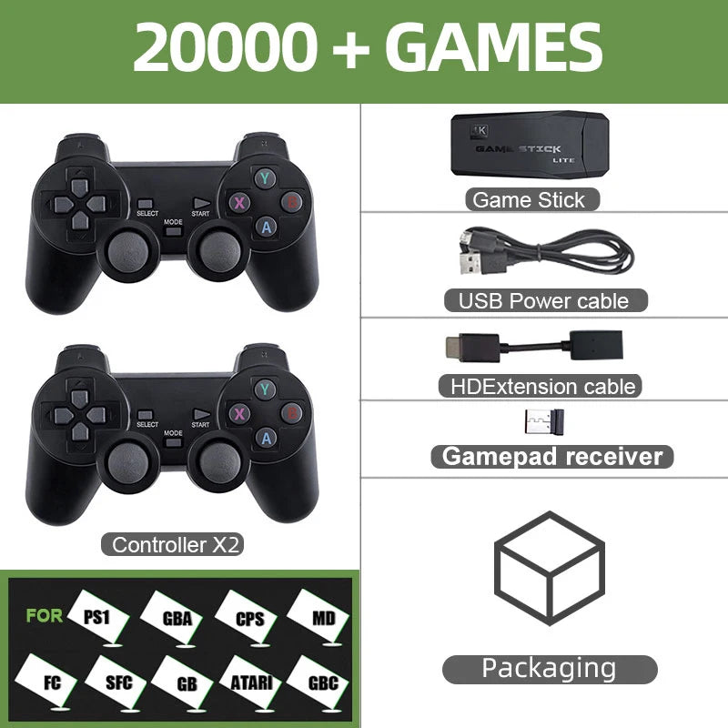 Arcade Video Game Console 4K HD Retro Games Stick For Mame FBA PS1 Arcade Emulator With Dual Joystick