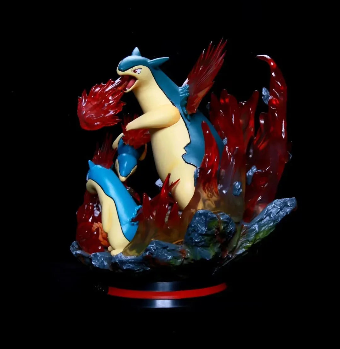 Anime Pokemon Typhlosion Tornupto Quilava Cyndaquil Flame Wheel Ver GK PVC Action Figure Game Statue Collectible Model Toys Doll