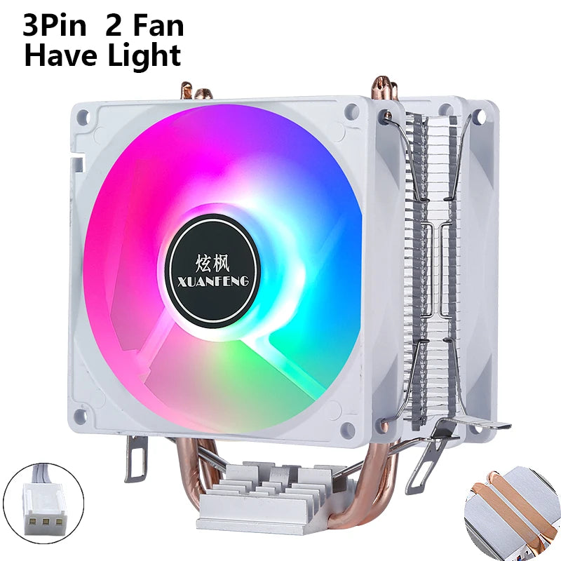 XUANFENG CPU Cooler Fan Computer x79 x99 Processor 2/4/6 Heat pipe 4pin/PWM Compatible LGA2011-3 2066 115x 1200 1700 AMD AM4 AM5