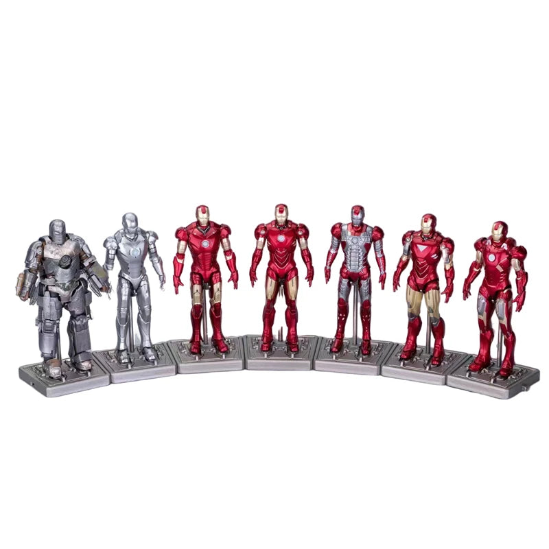 7Pcs/Set ZD Original Iron Man GNAKU Set 1/20 4inches Action Figures Marvel legends MK1 MK2 MK3 MK4 MK5 MK6 MK7 Model Doll Toy