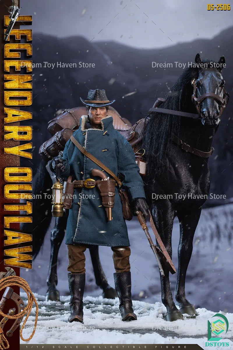 DSTOYS DS-2505/06 1/12 Men Soldier Arthur Double Head Sculpture Classic Western Cowboy Collection Doll 6Inch Action Figure Model