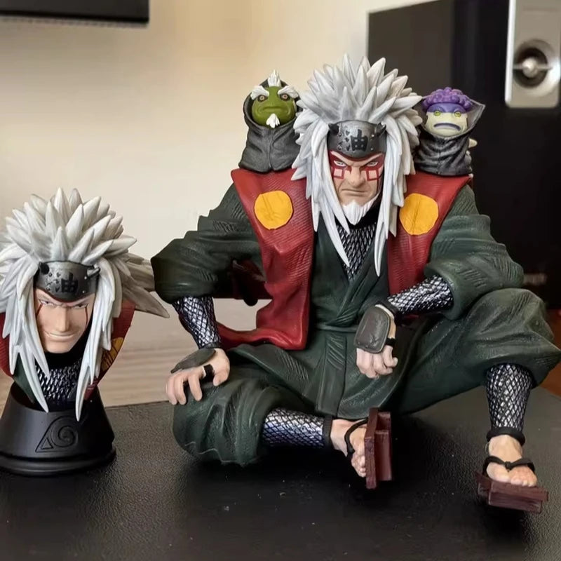 HY Studio Naruto Jiraiya “Ice” Version Statue with Magnetic Swappable Headsets, 16cm Anime Figure Collectible Model