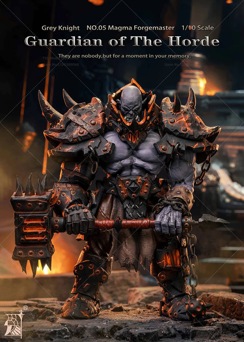 【Grey Knight NO.05】1/10 Scale WOW Guardian of The Horde Master Magma Forgemaster  Barbarian Orcs Anime Figure PVC Model Toys