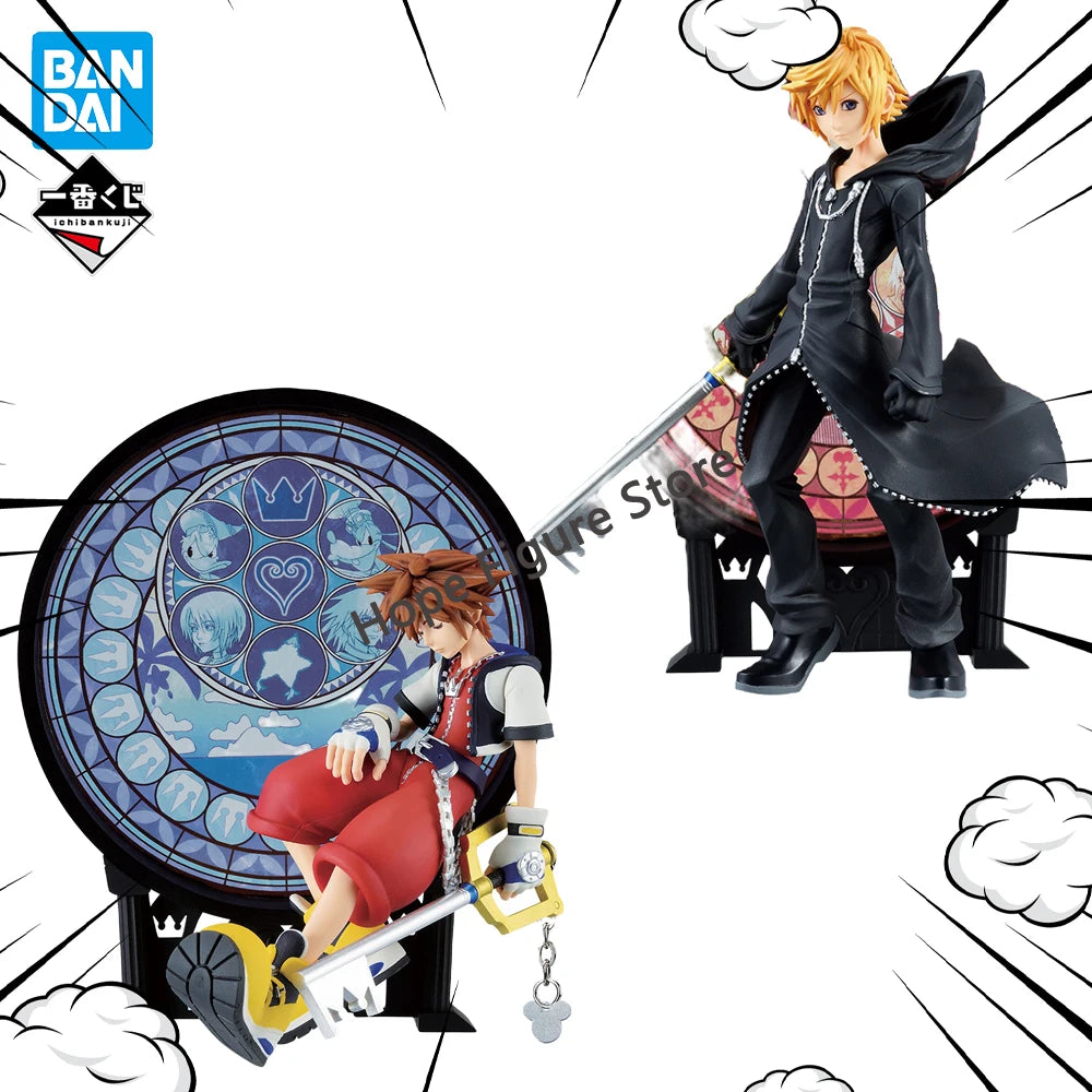 In Stock Original BANDAI Ichiban Kuji Linking Hearts Roxas Sora Figure Anime Model Kingdom Hearts Figure Genuine Toy