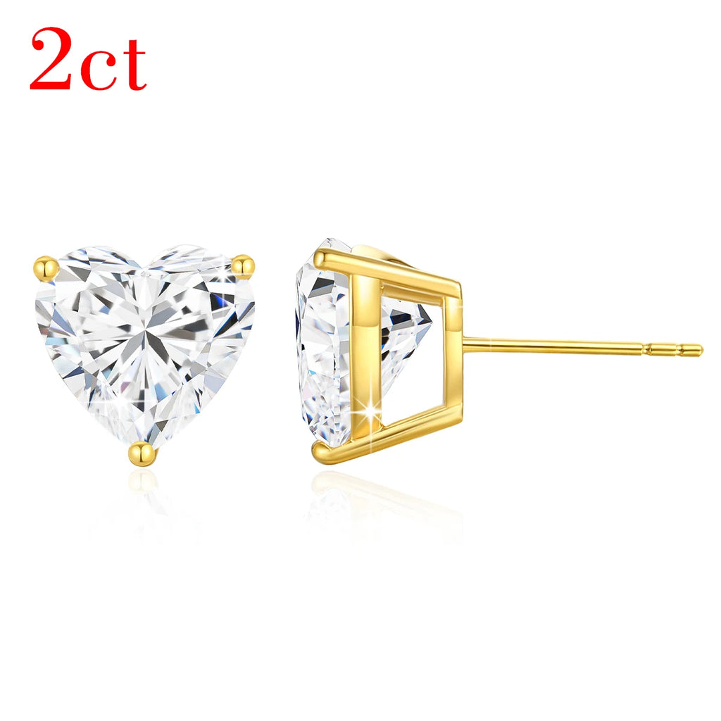 100% echt 14k Gold Moissanite Ohrringe 1ct 2ct 3ct Frauen Highend Luxuriöser 585 K Goldschmuck mit Zertifikat Valentinstag Geschenk