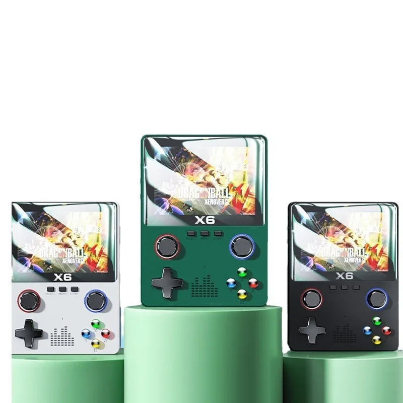 Neuer X6 3,5-Zoll-IPS-Bildschirm Handheld-Spiel-Player Dual-Joystick 11 Simulatoren GBA Videospielkonsole für Kindergeschenke