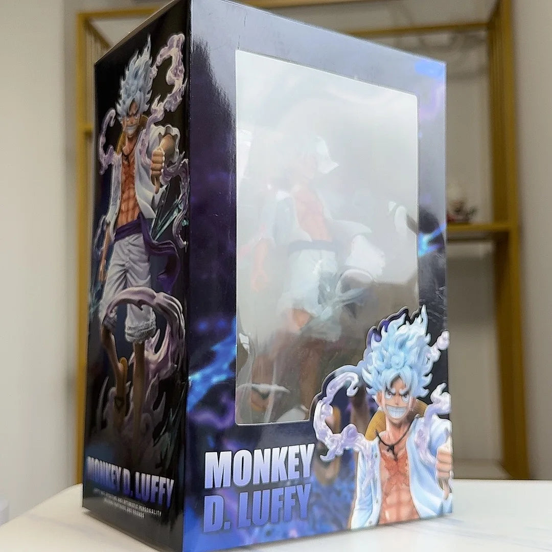 23CM One Piece's figurine NY Nika Luffy Sun God 5th gear form Treading Cloud Road Flying Thunder model ornament