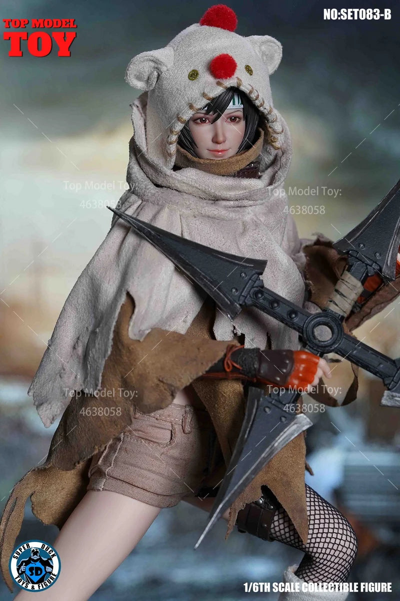 SUPER DUCK SET083B 1/6 Ninja Girl Yuffie Head Sculpt Costume Clothes Model Fit 12'' PH S16A S18A Female Action Figure Body Dolls