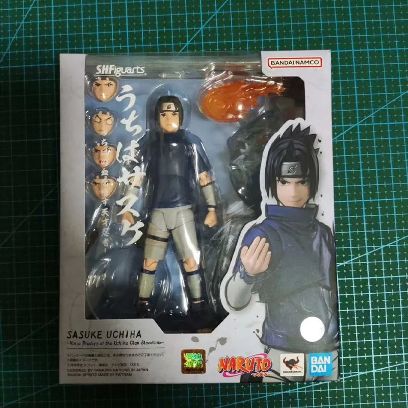 In Stock BANDAI Original S.H.Figuarts Naruto ITACHI UCHIHA SASUKE UCHIHA SHF Action Figure Model Gift for Kid Foam Box Packaging