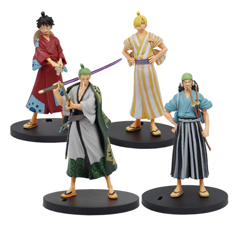 18 см One Piece Аниме Фигурка Pirate Warriors Monkey D Ruffy Roronoa Zoro Sanji Lysop Екшън фигурки Модел украшение