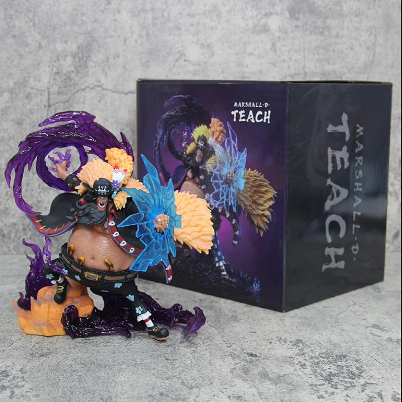 22 см One Piece Аниме Фигурка Черна брада Екшън Фигурка Черна брада Маршал D Teach Gk PVC Статуя Модел Колекция Кукла Играчка Подарък