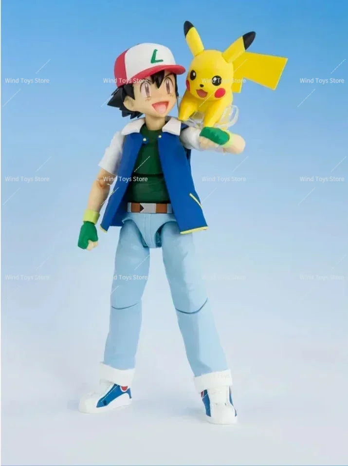 100% Original Bandai SH Figuarts SHF Ash Ketchum in Stock Anime Action Collection Figures Model Toys Figura Pvc Gifts
