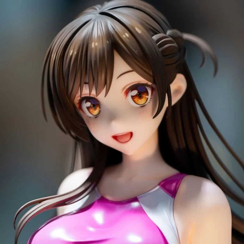 Anime Model Gift - Rented Girlfriend Shuiyuan Qianhe Competitive Swimsuit Action Figure Beautiful Girl Collectible Handmade Toy