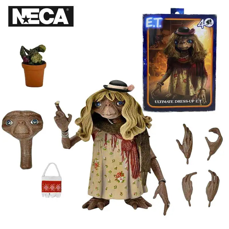 NECA 55077 E.T. the Extra-Terrestrial: 40th Anniversary - Ultimate Dress-Up E.T. 7 inch Action Figures Original Model Doll Toys