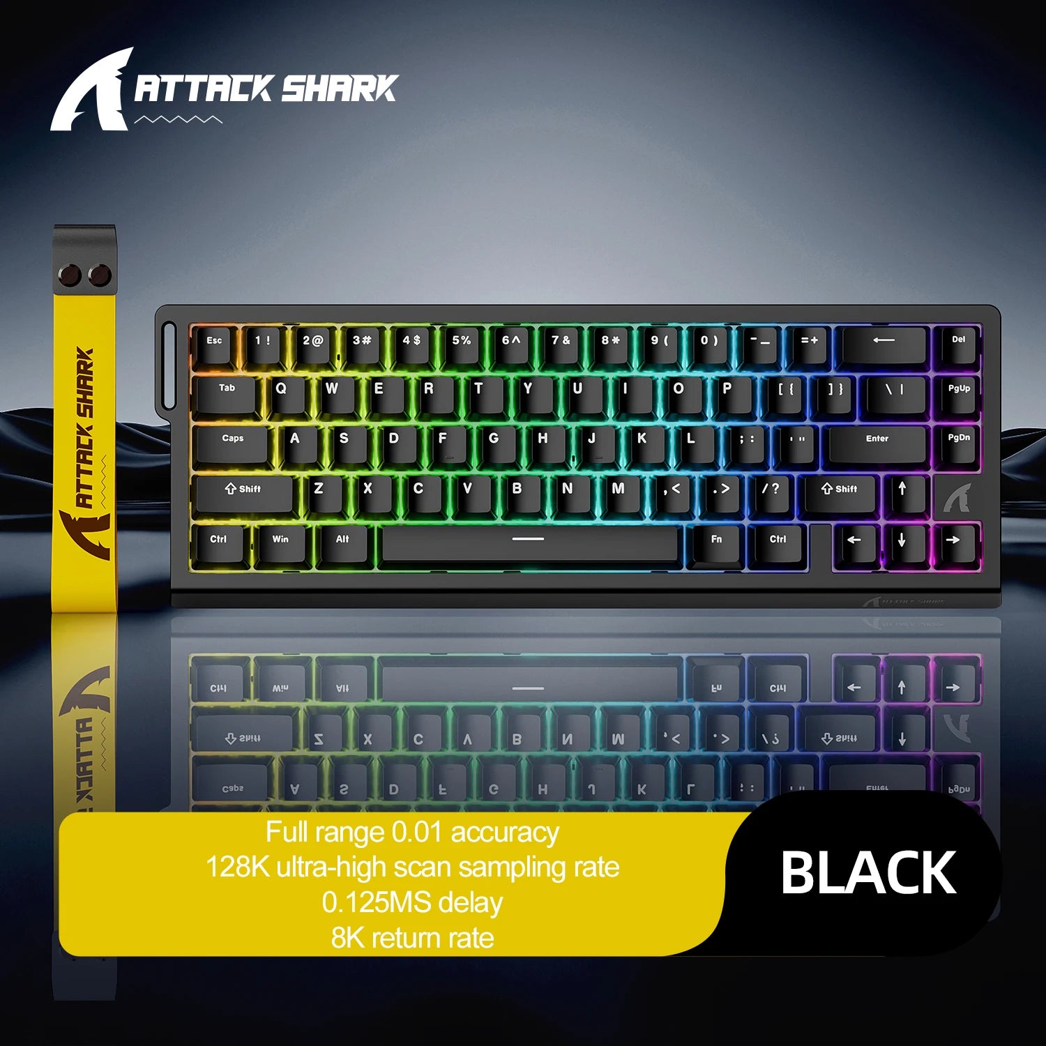 ATTACK SHARK X68HE Magnetic Keyboard Red Wired Mechanical for Pro Gaming 0.01mm Rapid Trigg 8000Hz SOCD/Rs 0.125ms 128K Rate