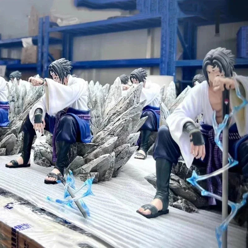 18см НАРУТО Учиха Саске Мантра Печат Екшън Фигурка Седнала Поза PVC Модел Статуя Колекция Декорация Играчки Подаръчни Орнаменти