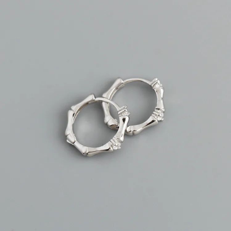 VENTFILLE 925 Sterling Silver Chunky Hoop Earrings for Women Geometric Circle Punk Ear Jewelry Party Gifts 2023 New Dropshipping