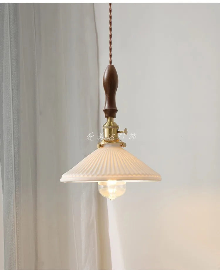Japanese Ceramic Pendant Lights Scandinavian Light Luxury Pendant Lamp for Living Room Bedroom Dinning Room Kitchen Island