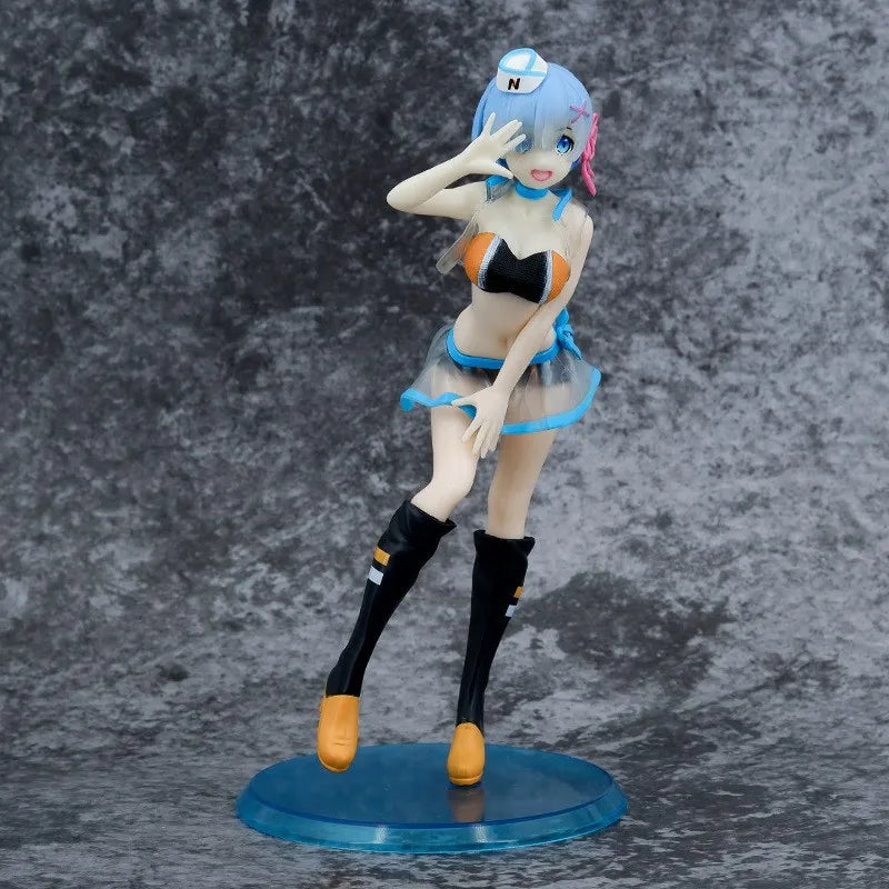 Anime-Figur RE: Zero – Start ins Leben in einer anderen Welt, Rem Raise A Placard-Figur, Rennuniform-Figur, Spielzeug-Geschenksammlung, Aktion