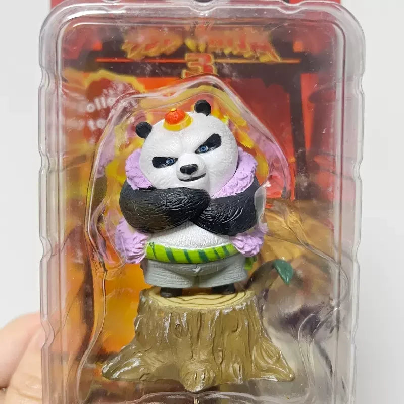 Kungfuse Pandaes4 Action Figures Cartoon Periphery Toys  Q Verison Model Tabletop Ornament