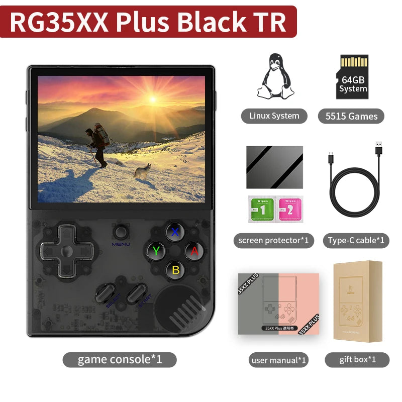 ANBERNIC RG35XX Plus/RG35XX Retro-Handheld-Spielkonsole 3,5-Zoll-IPS-Bildschirm Linux Tragbarer Videospiel-Player unterstützt HD-MI-TV-Ausgang