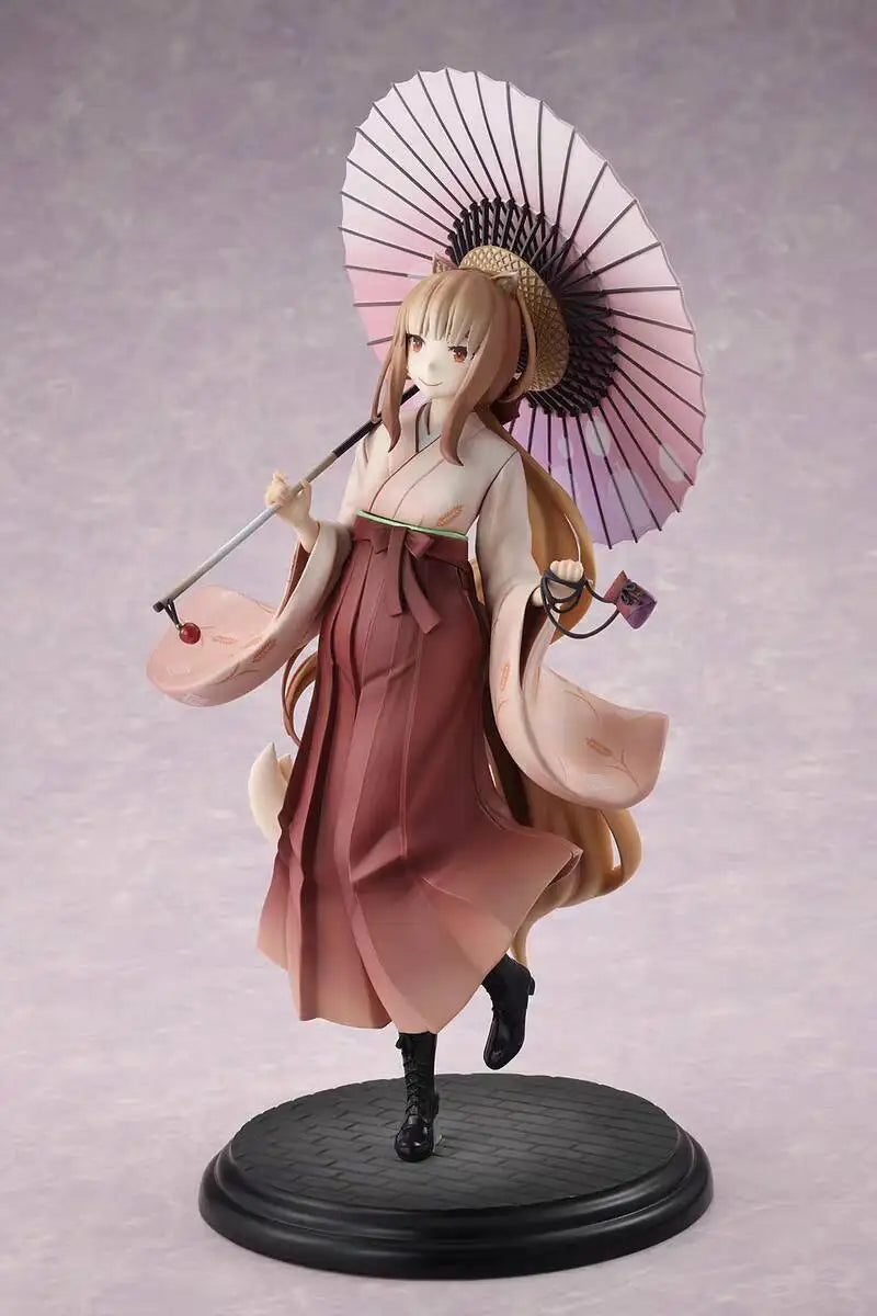 In Stock Original Genuine Spice and Wolf Holo HoroAnime Figure PVC Hakama Kimono Action Figure Model Toy Collection Doll 24cm