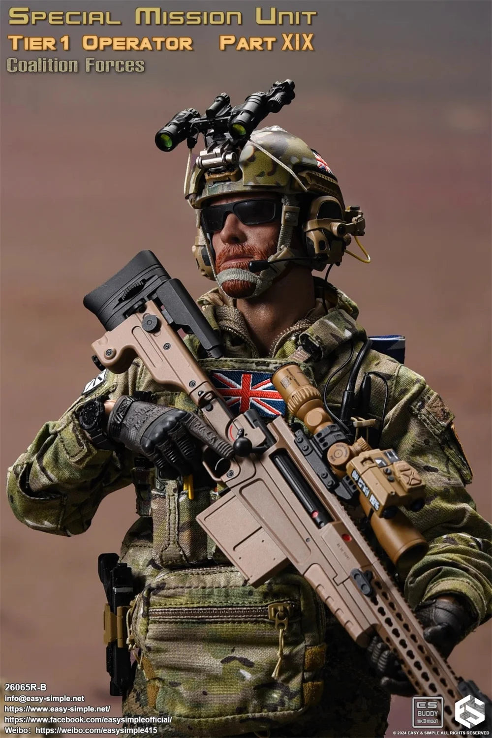 EASY&SIMPLE ES 26065RB The British Soldier Doll Special Sniper Action Figure Full Set Moveable Doll Figure In Stock 1/6