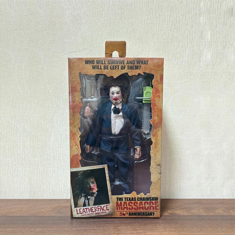 NECA NEW Texas Chainsaw Massacre - Leatherface with Pretty Woman Mask 8" Clothed Action Figure Model Doll Garage Kit