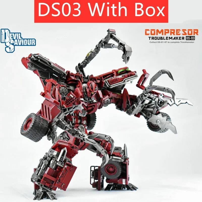 Devil Saviour Devastator DS01-08 The Ultimate Deformation Robot Toy with Mixer Car and Grab Bucket Action Figure Troublemaker