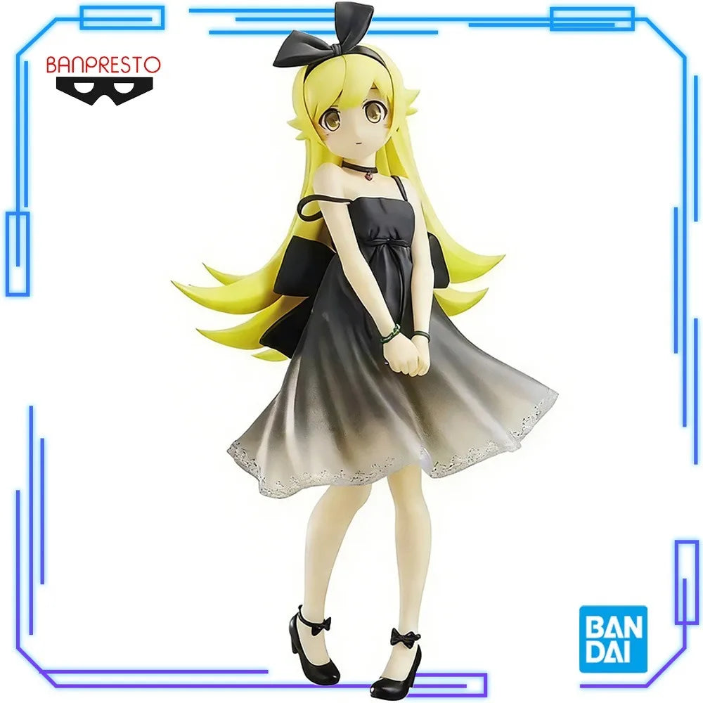In Stock Bandai Original Genuine Banpresto Monogatari Series Oshino Shinobu Black Dress 20cm Collections Model Toy Figures Gift