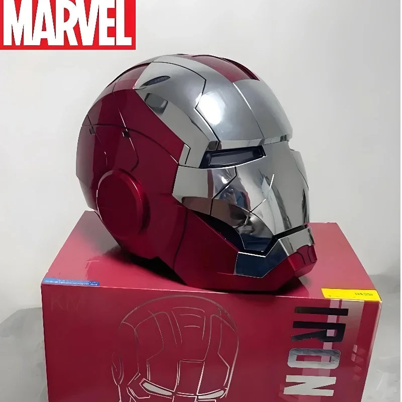 Iron Man 1:1 Helmet Mk5 Mk50 Avengers War Machine Cosplay Electric Open Close English Voice Remote Control Toys Christmas Gifts